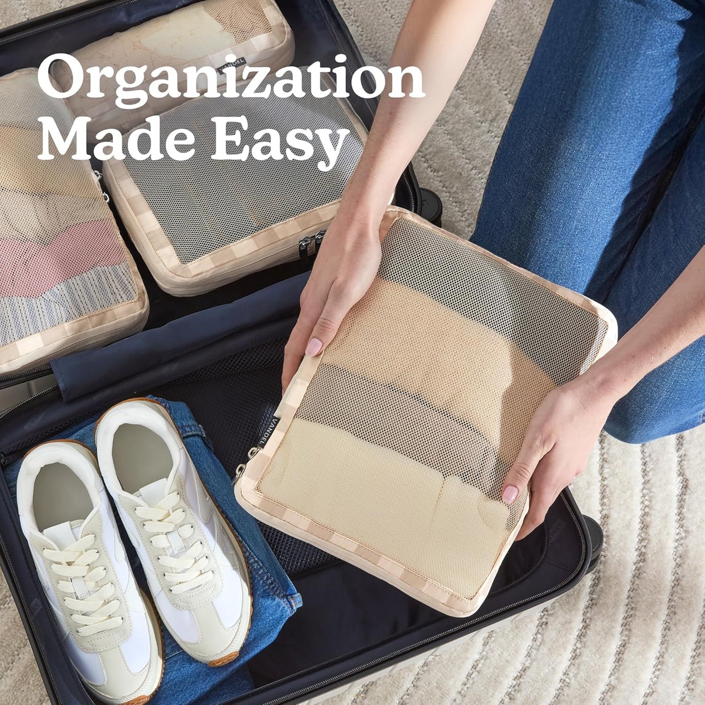 Vandel Space-Saving Compression Packing Cubes for Women, Men, Compressible Carry On Suit Case Organizer Luggage Packing Cubes for Travel Organizer Bags for Luggage and Backpacks, Suitcase Cube