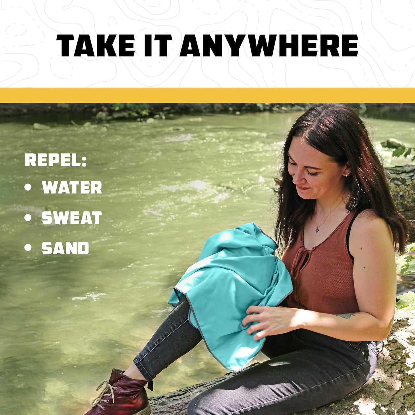 Wise Owl Outfitters Microfiber Camping Towel - Quick Dry Towel for Travel, Backpacking, Hiking, Beach, Gym & Yoga - Compact, Fast Drying & Lightweight