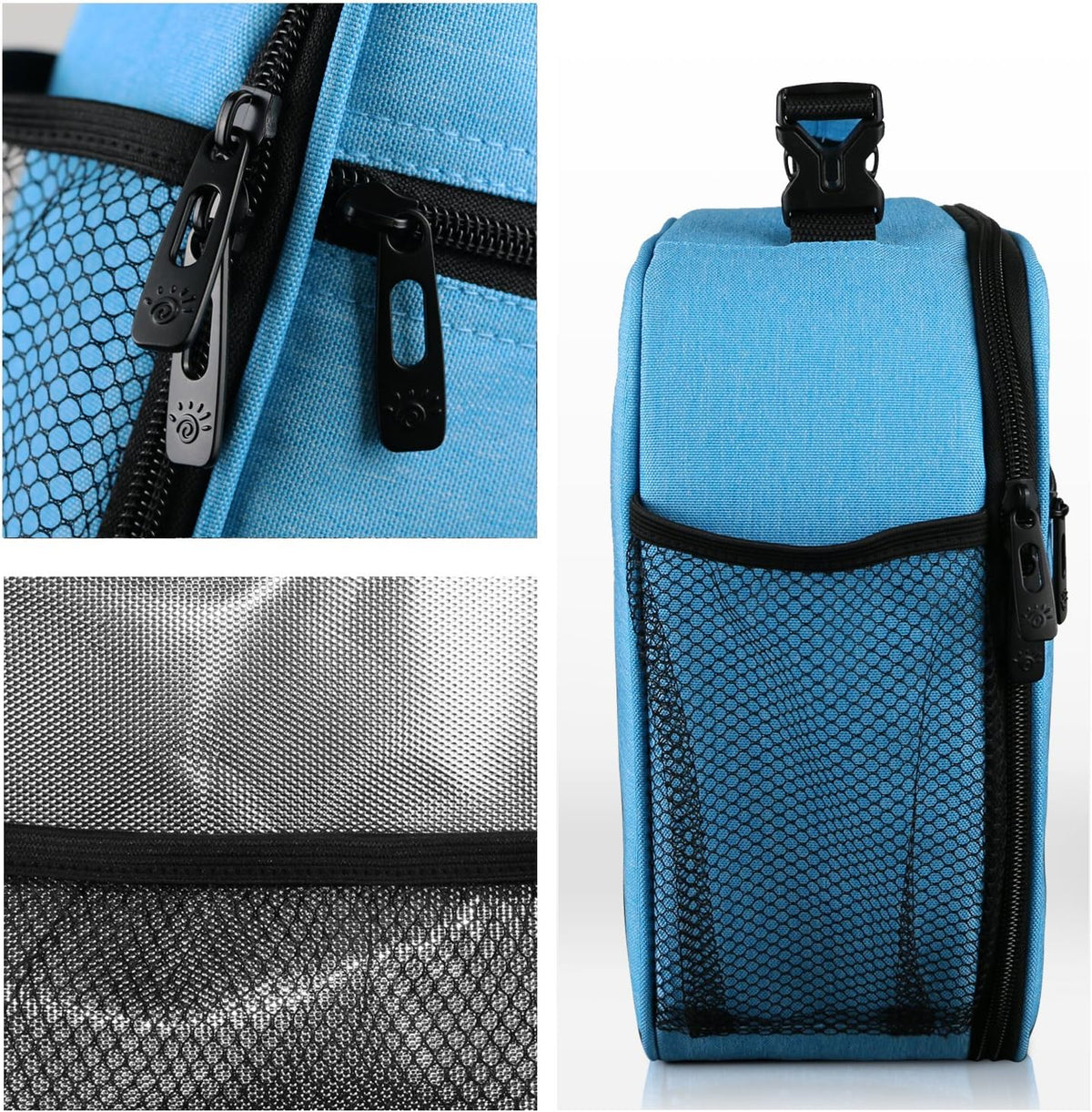 Hap Tim Insulated Lunch Bag for Men Women,Reusable Lunch Box, Spacious Lunchbox Adult, Blue (18654-BL)