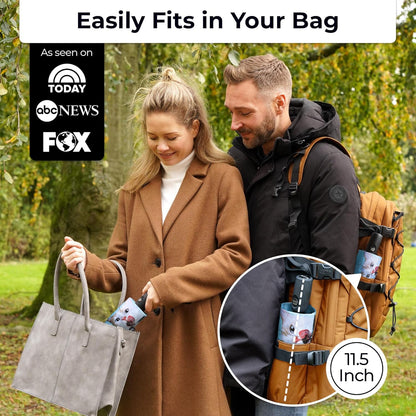 TUMELLA Strongest Windproof Travel Umbrella (Compact, Superior & Beautiful), Small Strong but Light Portable and Automatic Folding Rain Umbrella, Durable Premium Grip, Fits Car & Backpack