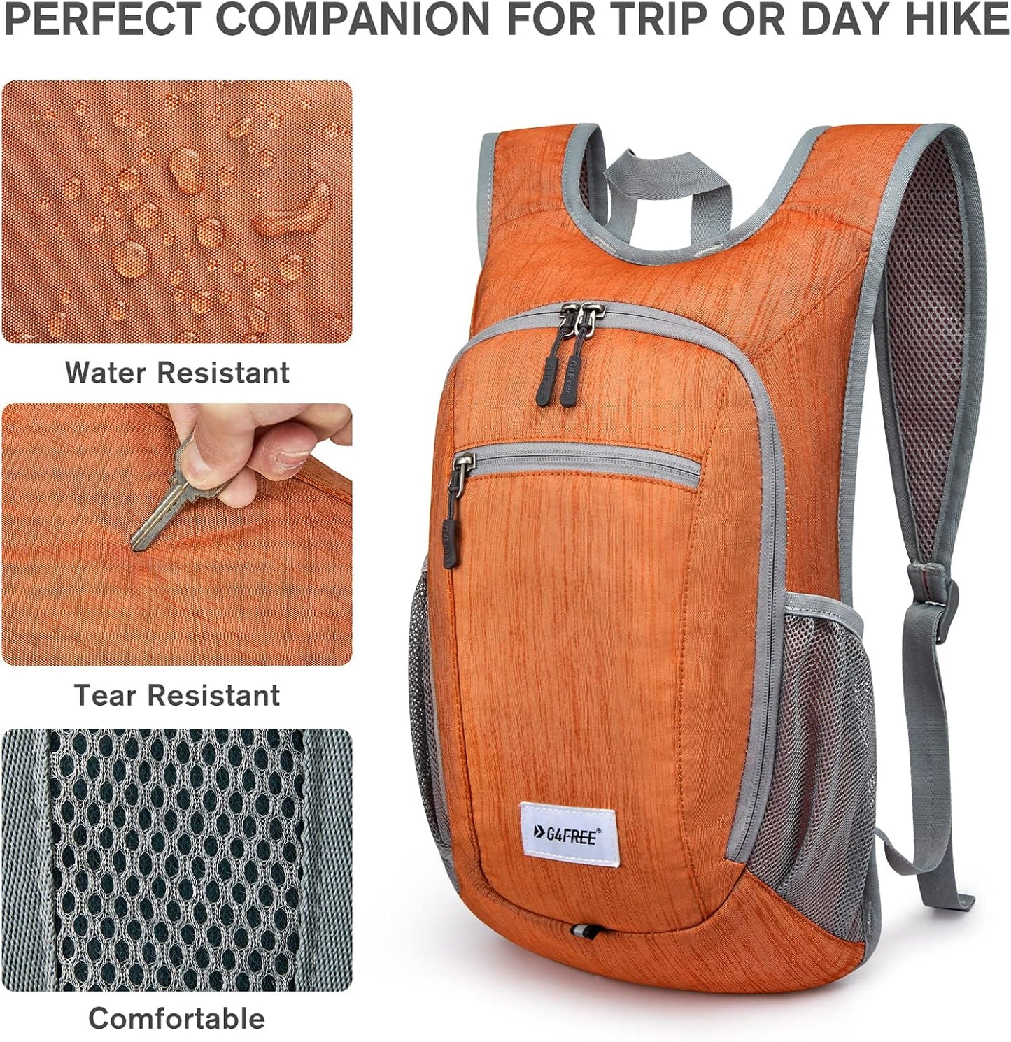 G4Free 10L/15L Hiking Backpack Lightweight Packable Hiking Daypack Small Travel Outdoor Foldable Shoulder Bag