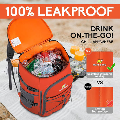 N NEVO RHINO Backpack Coolers Insulated Leak Proof 36/54 Cans,Portable Lightweight Waterproof Insulated Cooler Backpack for Men & Women Ideal for Camping,Travel,Beach,Picnics,Lunch & Day Trips