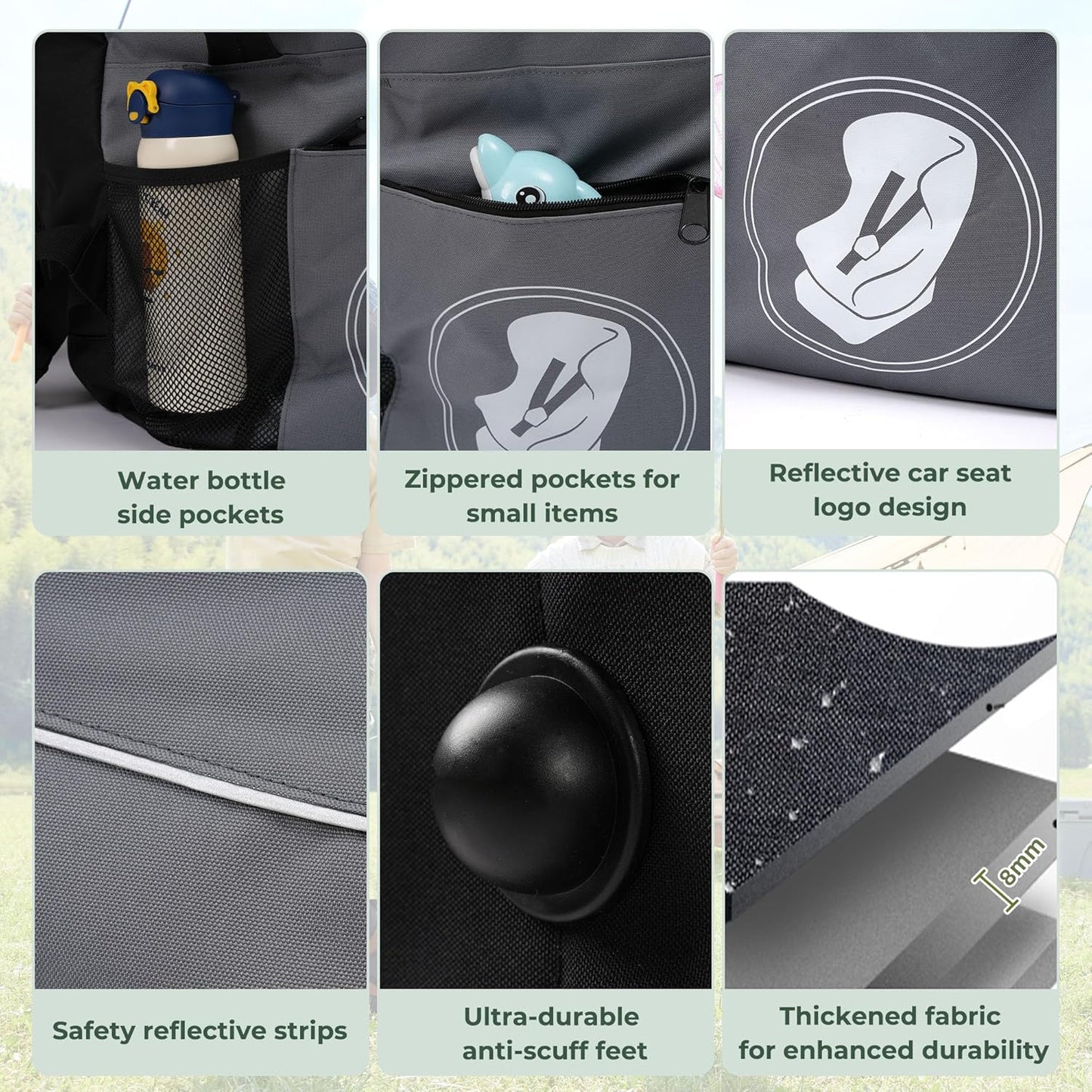 Car Seat Travel Bag for Airplane – Padded Carseat Backpack Carrier for Airport Travel – Fits Convertible & Booster Seats – Waterproof, Durable, Airline Approved – for Parents on the Go