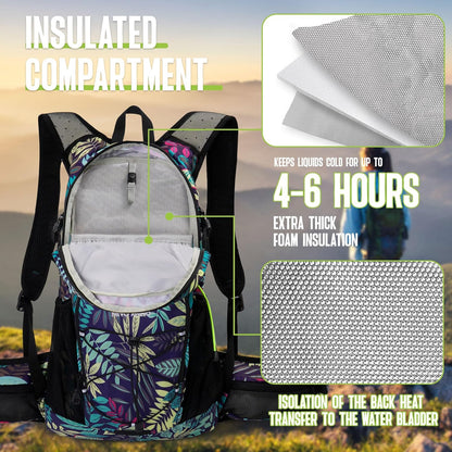 N NEVO RHINO Hydration Backpack, 18L Multipurpose Hiking Backpack with 3L Water Bladder, Water Backpack Insulated Hydration Pack Ideal for Hiking and Cycling