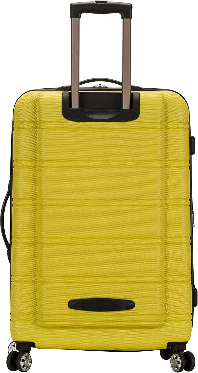 Rockland Melbourne Hardside Expandable Spinner Wheel Luggage, Yellow, 2 Piece (20/28)