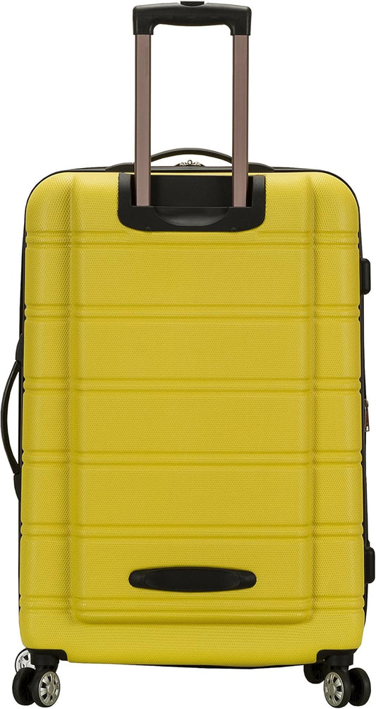 Rockland Melbourne Hardside Expandable Spinner Wheel Luggage, Yellow, 2 Piece (20/28)