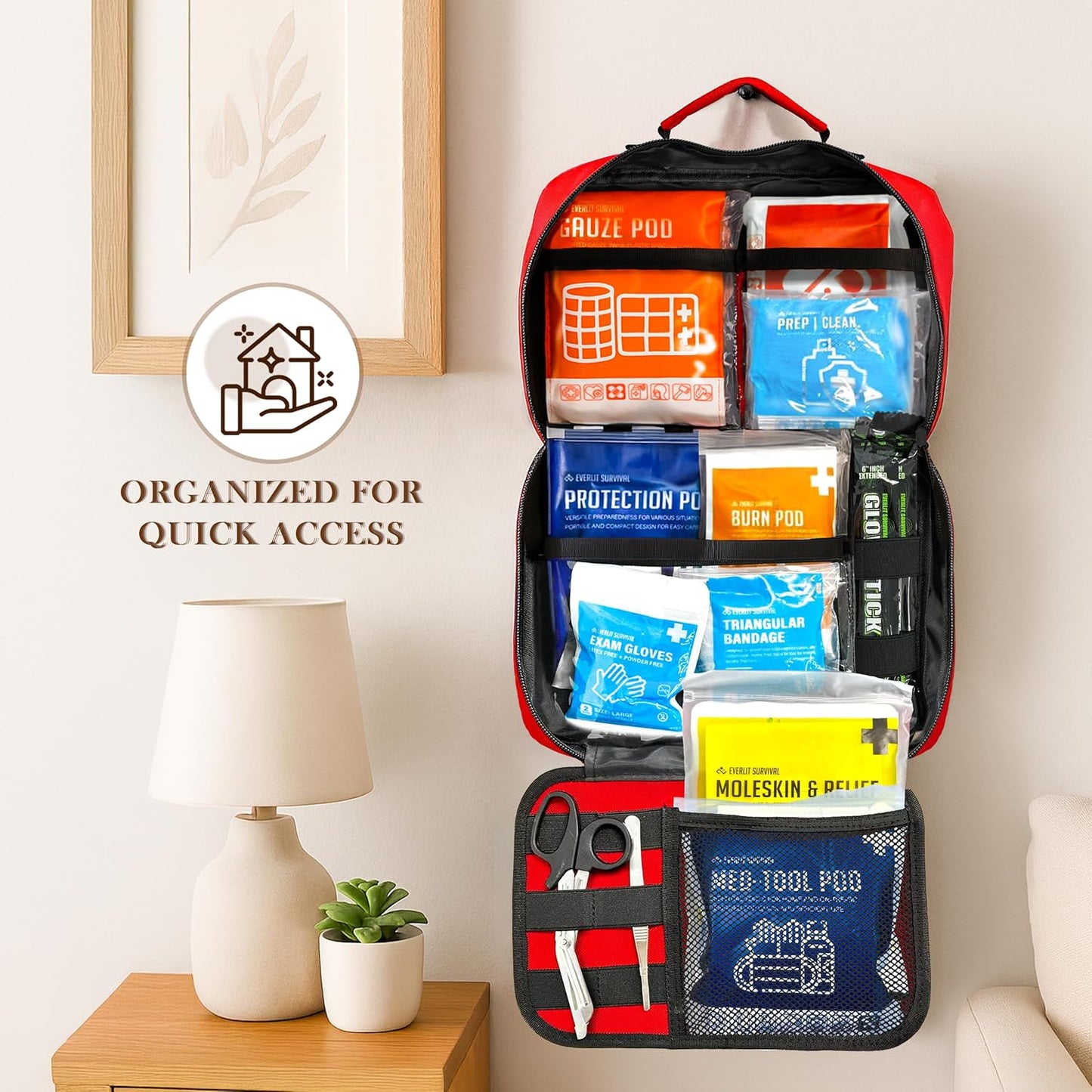 380 Pcs First Aid Kit All-Purpose Medical Essential Kit for Cuts, Scrapes, Burns, Emergency Preparedness | for Home, Office, Car, Travel, Camping, Outdoor (Black)