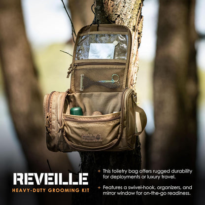 HAZARD 4 Reveille: Rugged Grooming Kit/Heavy-Duty Toiletry Bag - Black, 11.8 x 8.3 x 4.7 inches