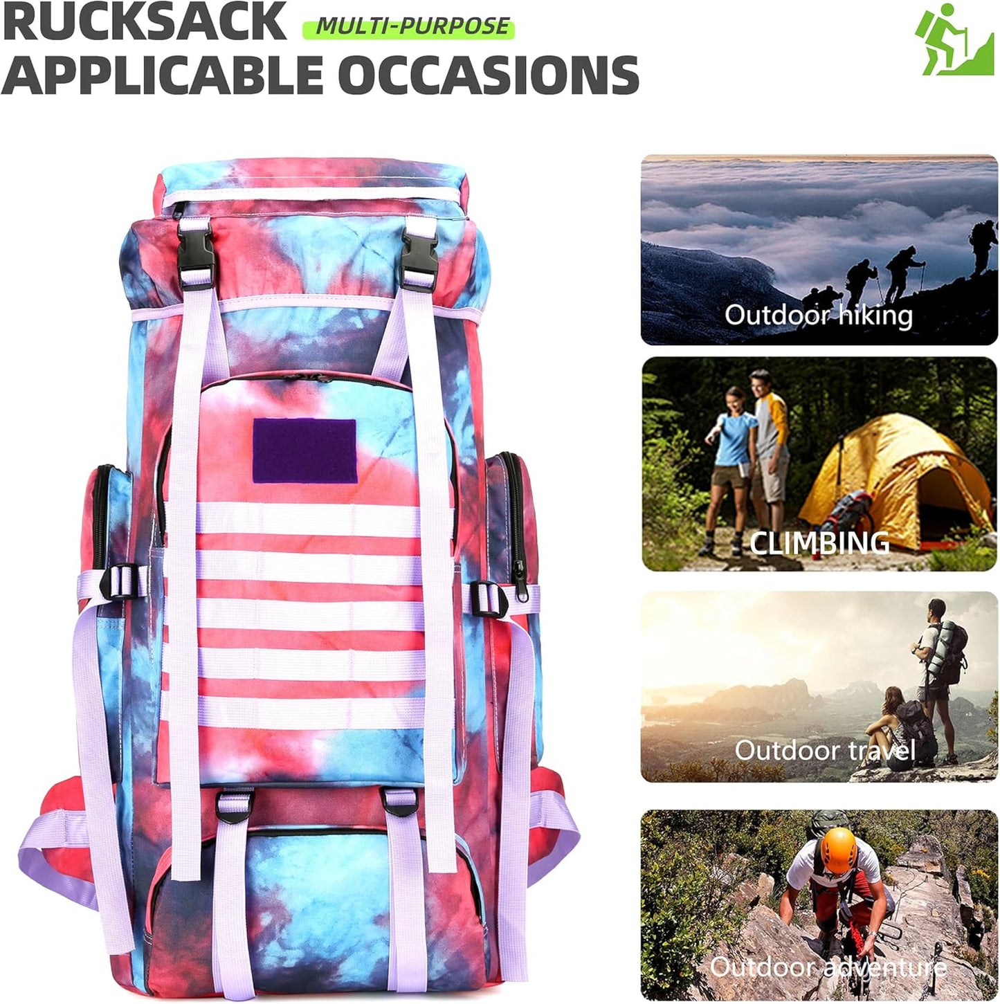 King'sGuard 70L Camping Hiking Backpack Tactical Backpack Military Molle Rucksack Backpack for Outdoor