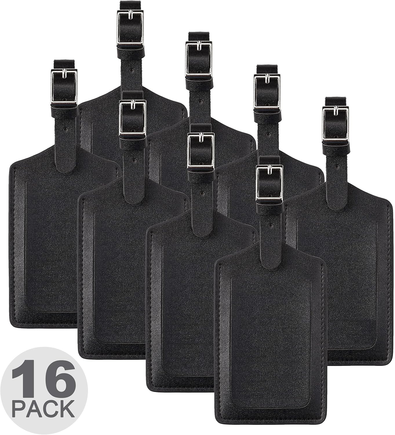 8 Pack Leather Luggage Travel Bag Tags by Travelambo