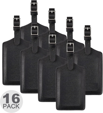 8 Pack Leather Luggage Travel Bag Tags by Travelambo