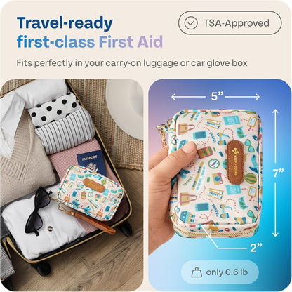 KeepGoing Travel First Aid Kit for Car, Home, Hiking, Camping and Outdoor Emergencies - First Aid Kit Travel Size TSA-Approved