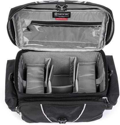 Tamrac Stratus 10 Camera Bag for Photographers, Camera Case for Photography Accessories, Shoulder Bag for DSLR and Mirrorless Cameras, Crossbody Camera Bag with Tripod Holder Strap - Black