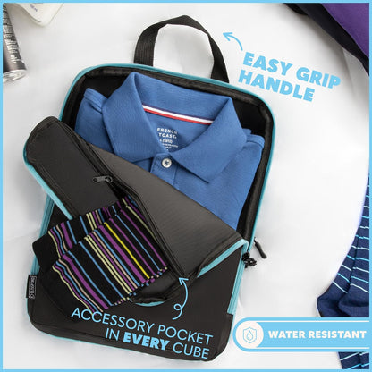 Compression Packing Cubes Travel, 4 Set/6 Set Packing Cubes for Carry on Suitcase, Suitcase Organizer Bags Set, Compression Bags Travel, Best Travel Packing Cubes Compression - with Inside Pockets