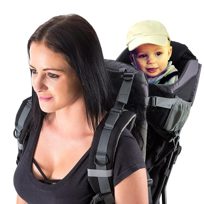 Hiking Baby Carrier Backpack - Comfortable Toddler/Baby Backpack Carrier System with Diaper Change Pad, Insulated Pocket + Rain and Sun Hood to Protect Your Child