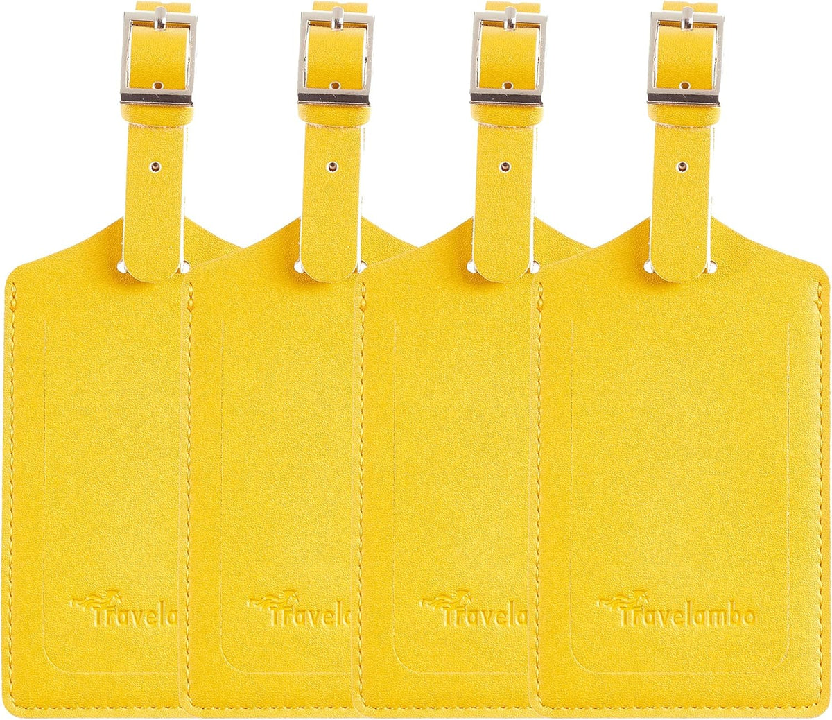 Travelambo Luggage Tags for Suitcases PU Leather Travel Tags Bag Tags Privacy Protection Travel Essentials