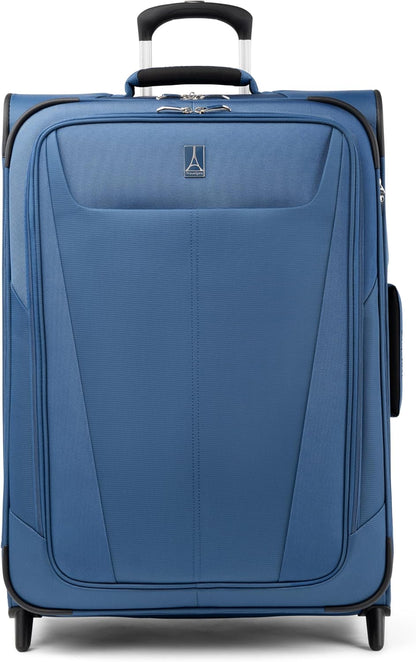 Travelpro Maxlite 5 Softside Expandable Upright 2 Wheel Checked Luggage, Lightweight Suitcase, Men and Women, Ensign Blue, Checked Medium 26-Inch
