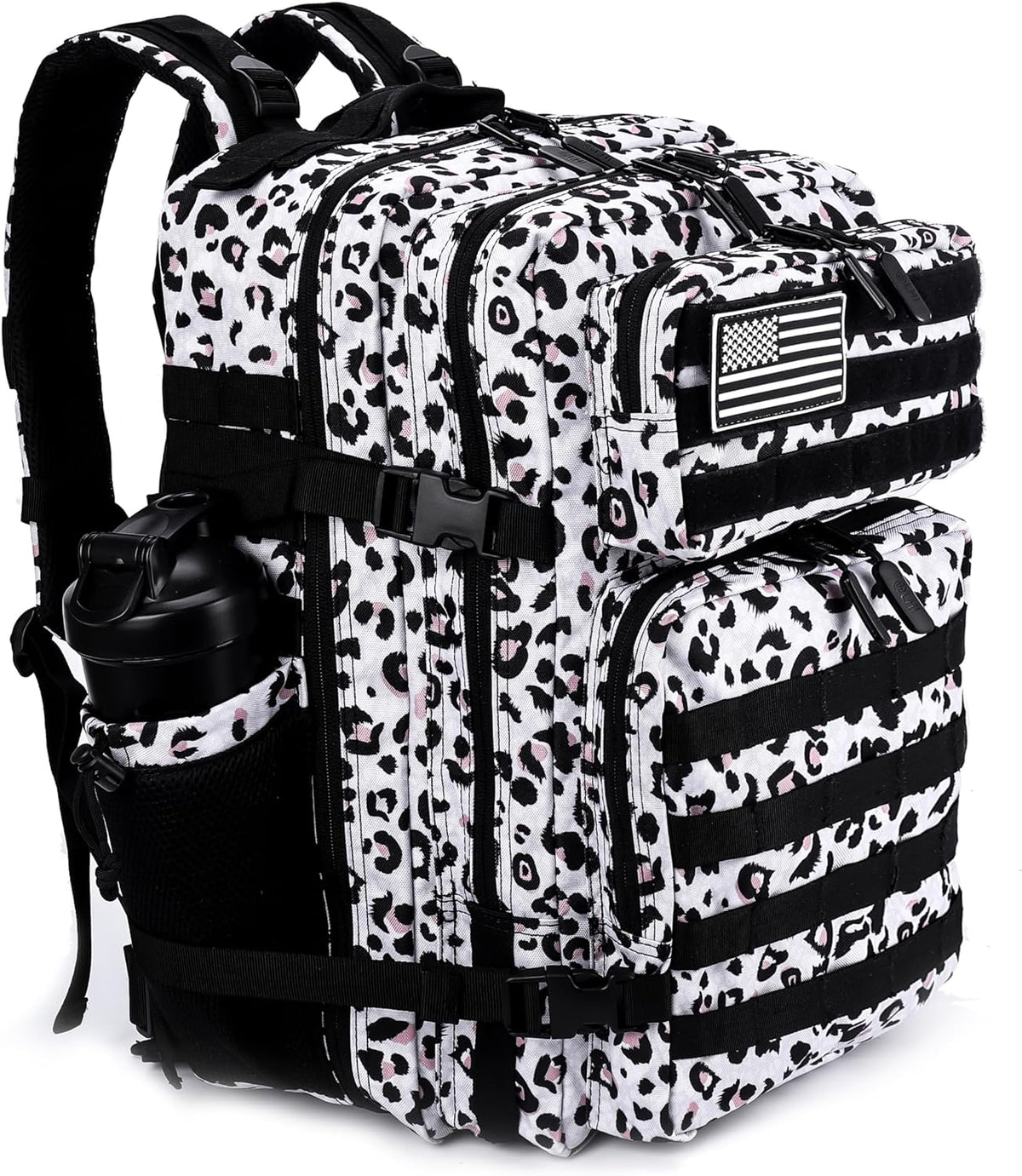 LHI Military Tactical Backpack for Men and Women 45L Army 3 Days Assault Pack Bag Large Rucksack with Molle System - Leopard