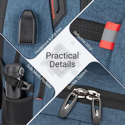 40L Expandable Laptop Backpack, Anti-thief Travel Backpack with USB Charging Port, Airline Approved Business Waterproof Carry on Luggage, Fits 15.6" Laptop for Men Women