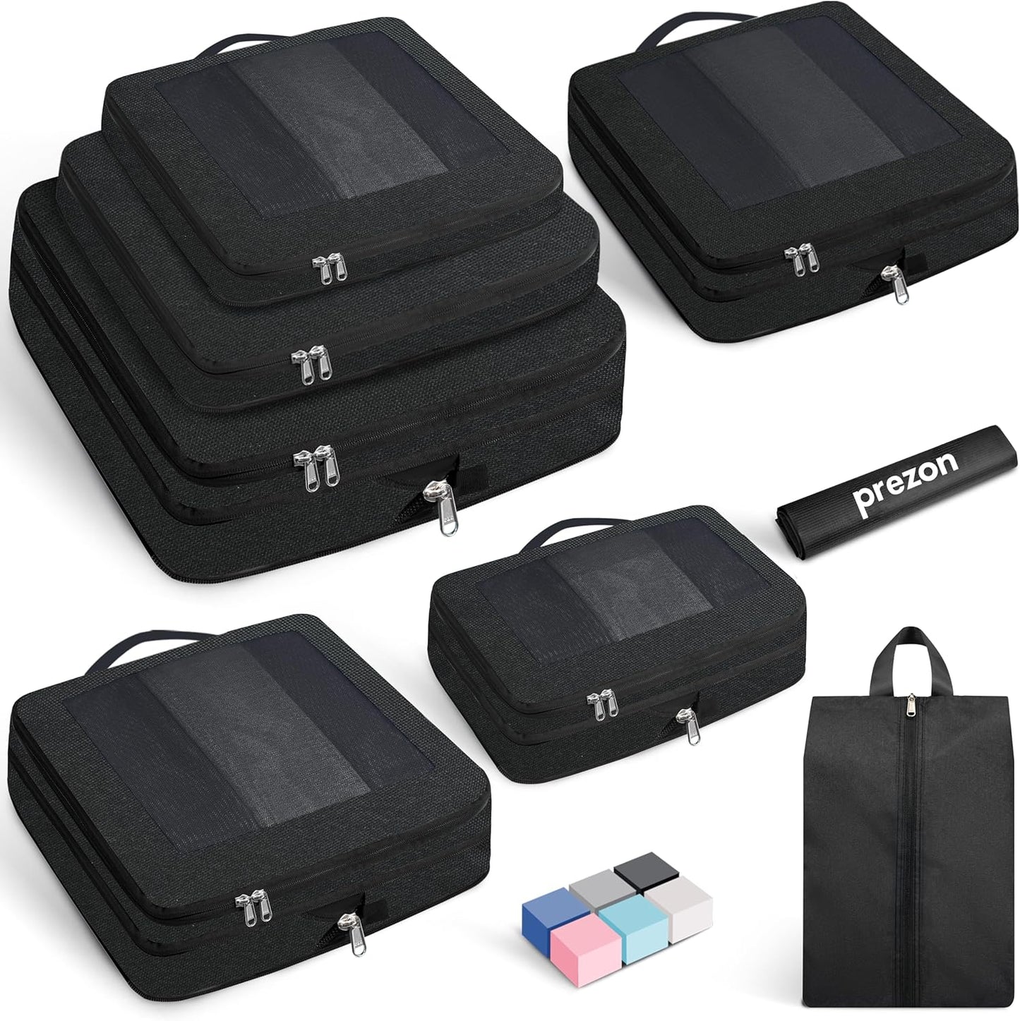 8 Set/6 Set/4 Set Compression Packing Cubes for Travel, Lightweight Vacation Travel Essentials, Travel Accessories for Suitcase Organizer Bags Set, Durable Luggage Organizer