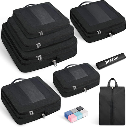 8 Set/6 Set/4 Set Compression Packing Cubes for Travel, Lightweight Vacation Travel Essentials, Travel Accessories for Suitcase Organizer Bags Set, Durable Luggage Organizer