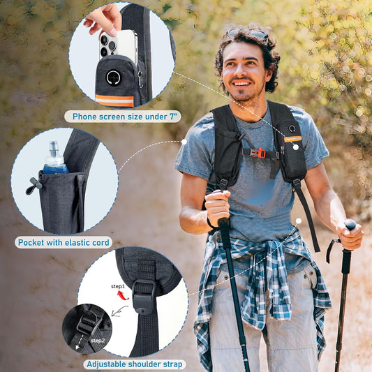 FIORETTO 15L Hiking Backpack for Women Men Mini Packable Backpack Lightweight Small Daypack for Camping Travel Outdoor, Black