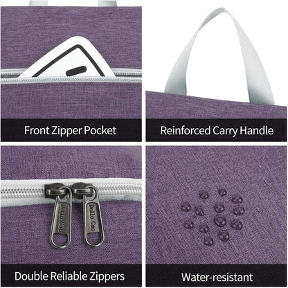 Della Gao Hanging Toiletry Bag for Women, Travel Toiletry Bags Makeup Bag Organizer, Water-resistant Cosmetic Bag for Essentials Accessories (Purple)