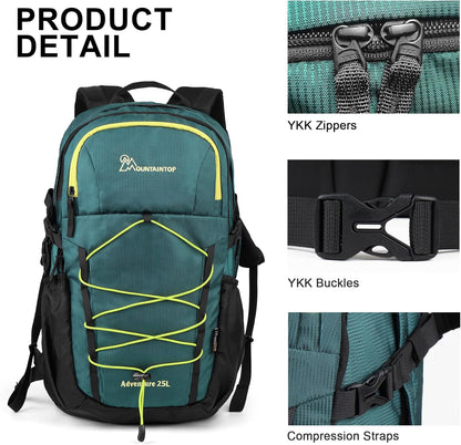 MOUNTAINTOP Hiking Backpack,25L Camping Backpack, Men Women Hiking Daypack Lightweight Travel Backpack for Camping Climbing Skiing Cycling