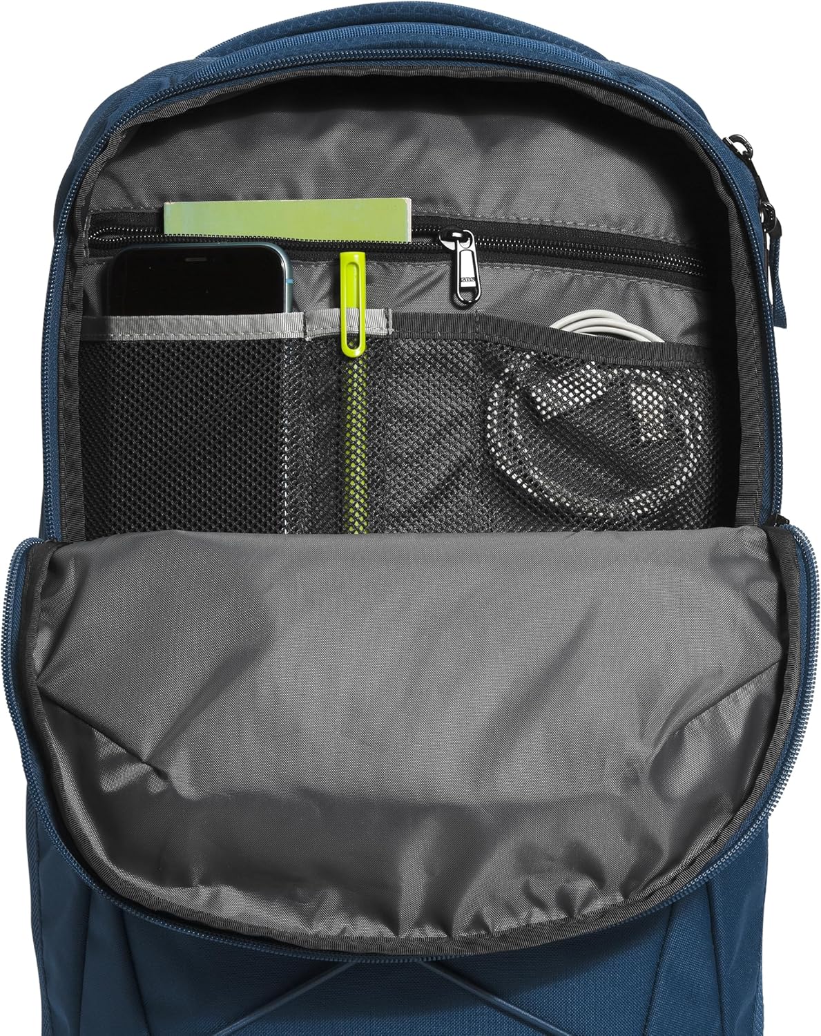 THE NORTH FACE Jester Everyday Laptop Backpack | Commuter Daypack with Water Repellent Finish, 16" Laptop Sleeve, Huge Main Compartment, Shady Blue/TNF White-NPF, One Size