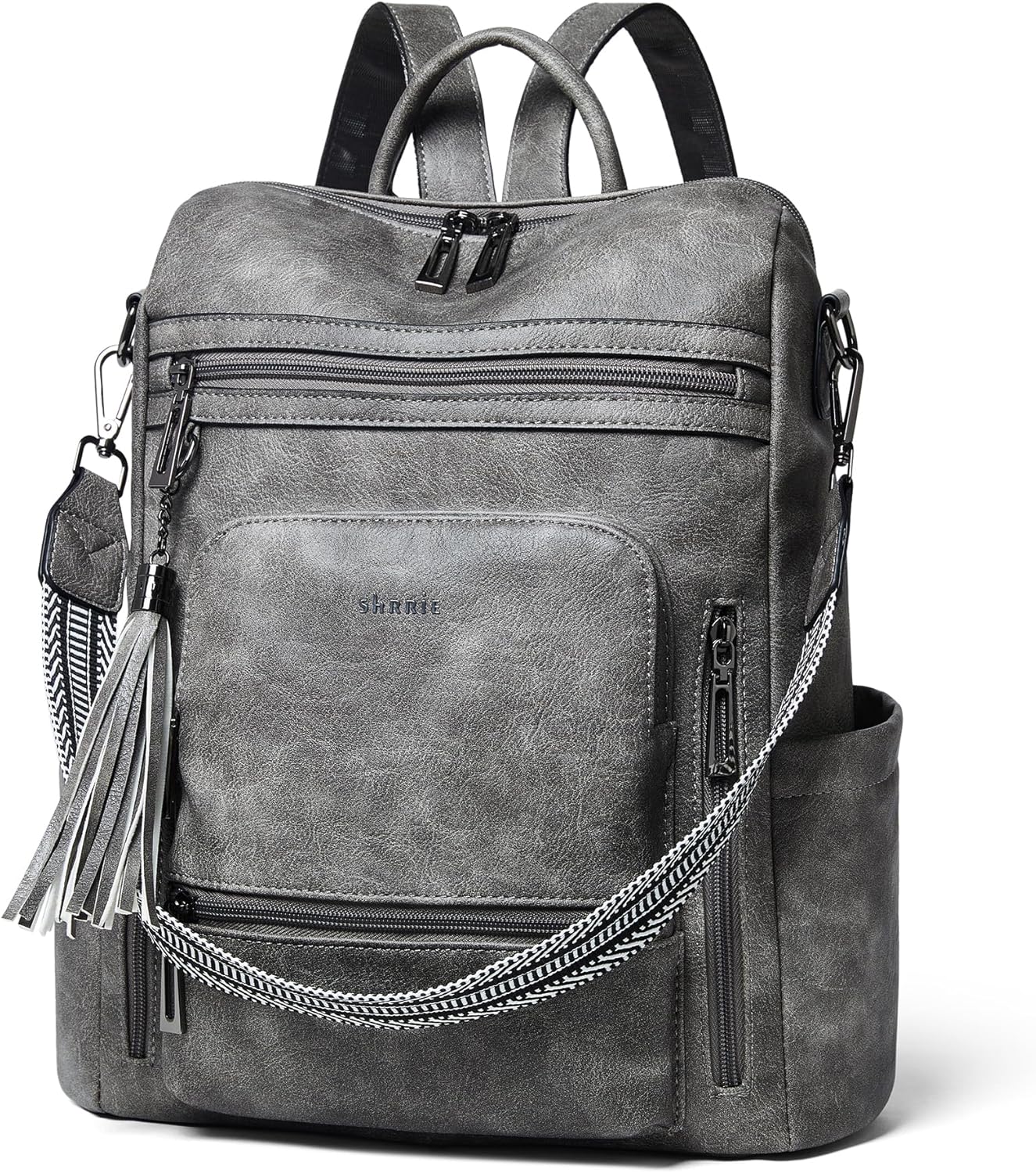 Shrrie Vegan Leather Laptop Backpack for Women 15.6 inch Work Backpack Fashion Travel Backpack Purse for Travel College Work