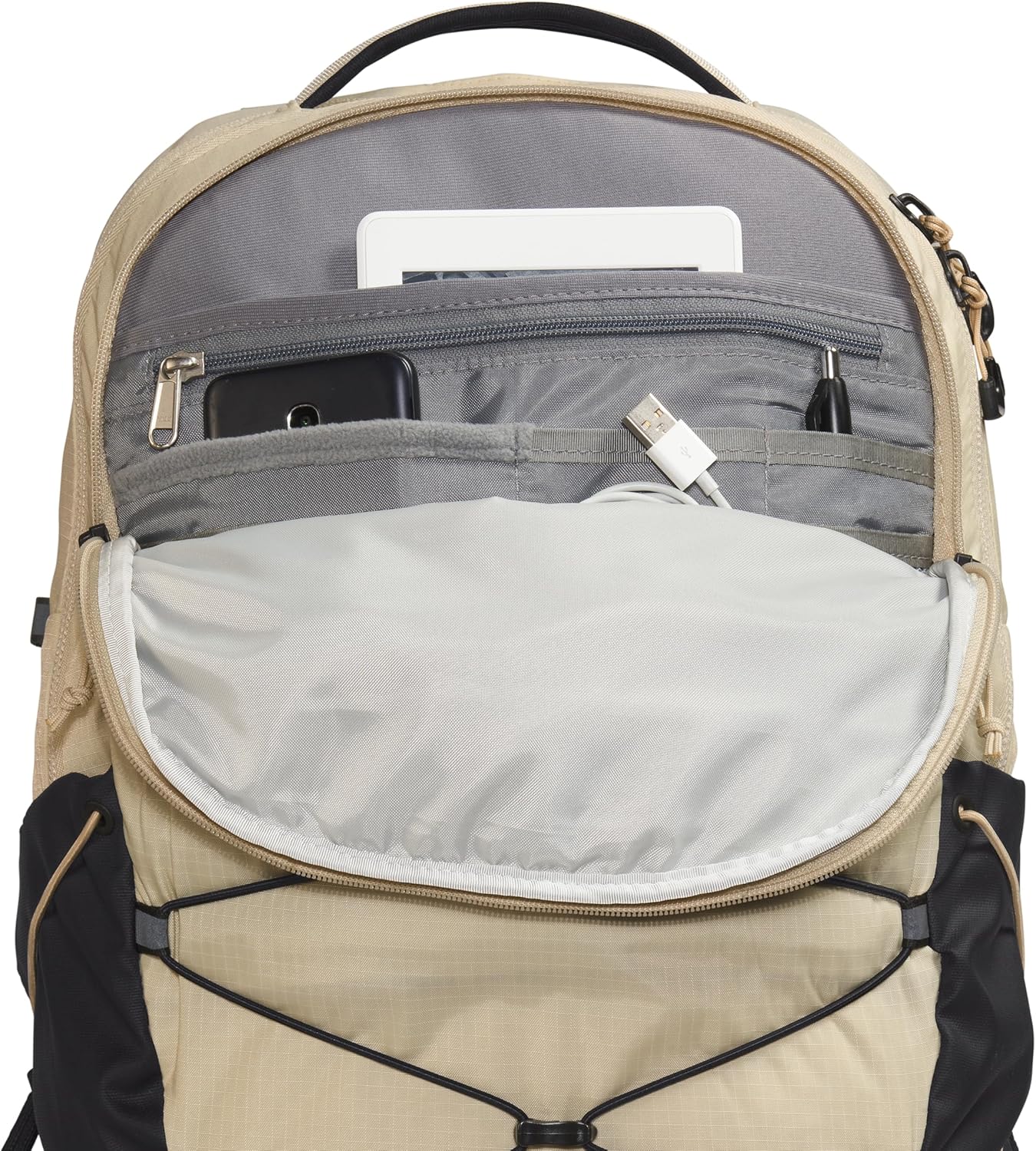 THE NORTH FACE Borealis Commuter Laptop Backpack | Water Repellent Finish, 16" Laptop Sleeve, Large Main Compartment for Everyday Carry, Gravel/TNF Black-NPF, One Size