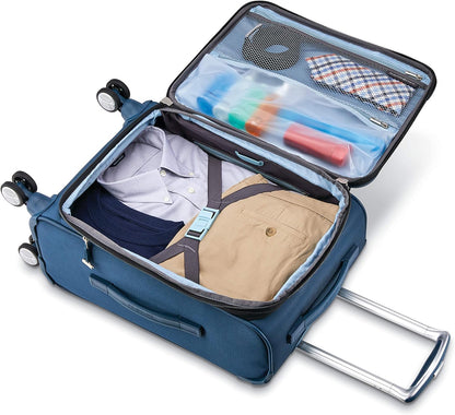 Samsonite Solyte DLX Softside Expandable Luggage with Spinner Wheels, Mediterranean Blue, 3-Piece Set (20/25/29)