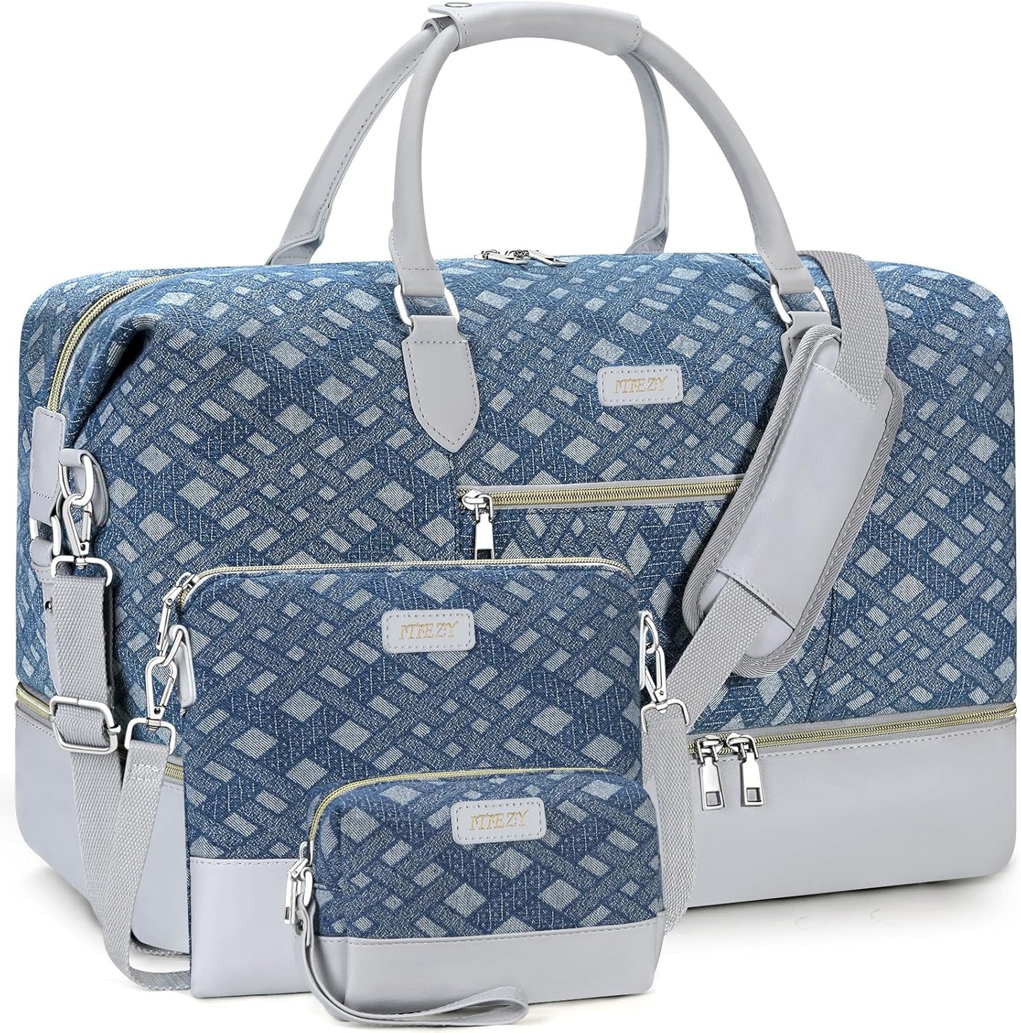 Weekender Bag for Women, Travel Duffel Bag Carry On Overnight Bag with Shoe Compartment Large Nylon Travel Weekend Tote Bag