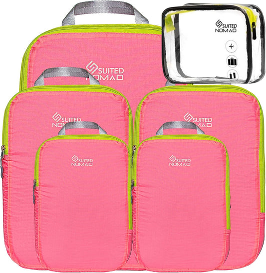 6 Set/3 Set Ultralight Compression Packing Cubes, Suitcase and Backpack Travel Organizer Bags