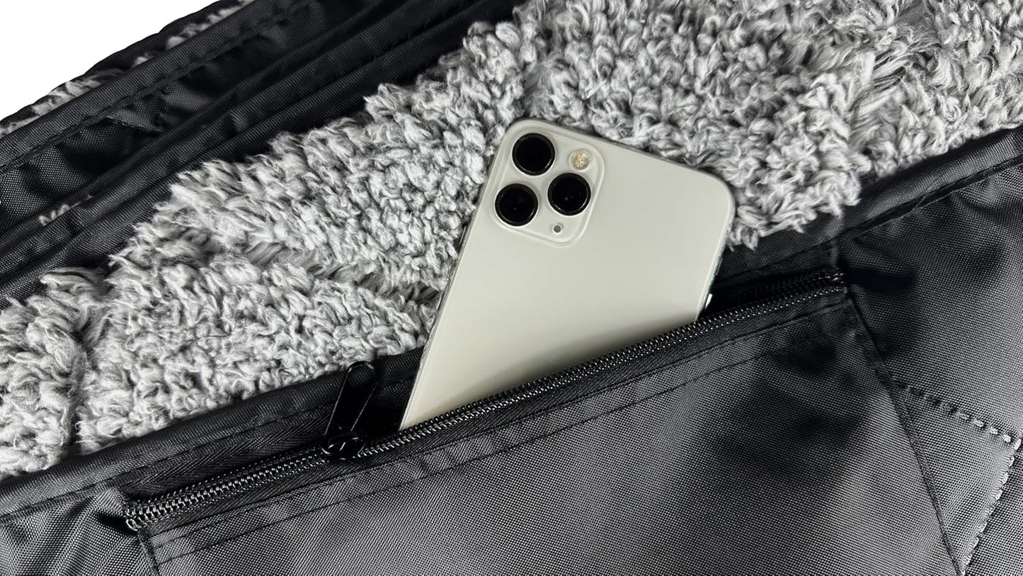 DOWN UNDER OUTDOORS Large Waterproof Windproof Extra Thick 350 GSM Quilted Fleece, or Sherpa Stadium Blanket