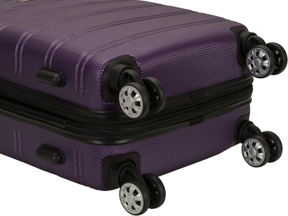 Rockland Melbourne Hardside Expandable Luggage with Spinner Wheels, Purple, 2 Piece (20/28)