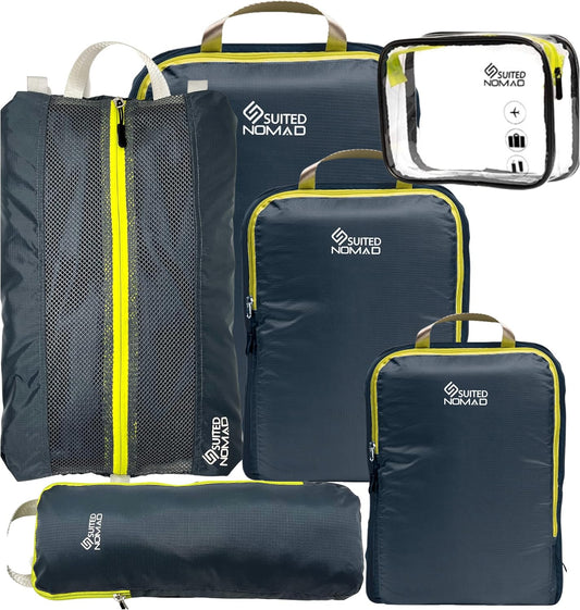 6 Set/3 Set Ultralight Compression Packing Cubes, Suitcase and Backpack Travel Organizer Bags