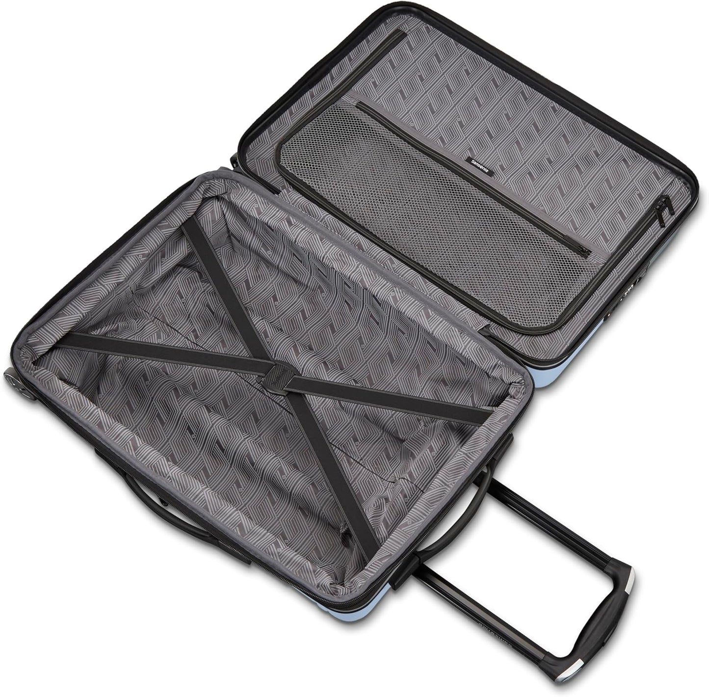 Samsonite Omni 2 Pro Carry-On Hardside Luggage with Front Entry - 360° Spinner Wheels - Scratch Resistant Hardshell - TSA, Airline-Approved - Lightweight Expandable Polycarbonate Shell - Pale Blue