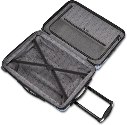Samsonite Omni 2 Pro Carry-On Hardside Luggage with Front Entry - 360° Spinner Wheels - Scratch Resistant Hardshell - TSA, Airline-Approved - Lightweight Expandable Polycarbonate Shell - Pale Blue