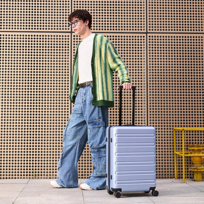 Carry on Luggage 22 X 14 X 9 Airline Approved, 20 Inch Luggage for 3-5 Days Travel, Double Spinner Wheels, 100% Hardshell PC, TSA Lock (09-Blue, Checked 28-Inch)