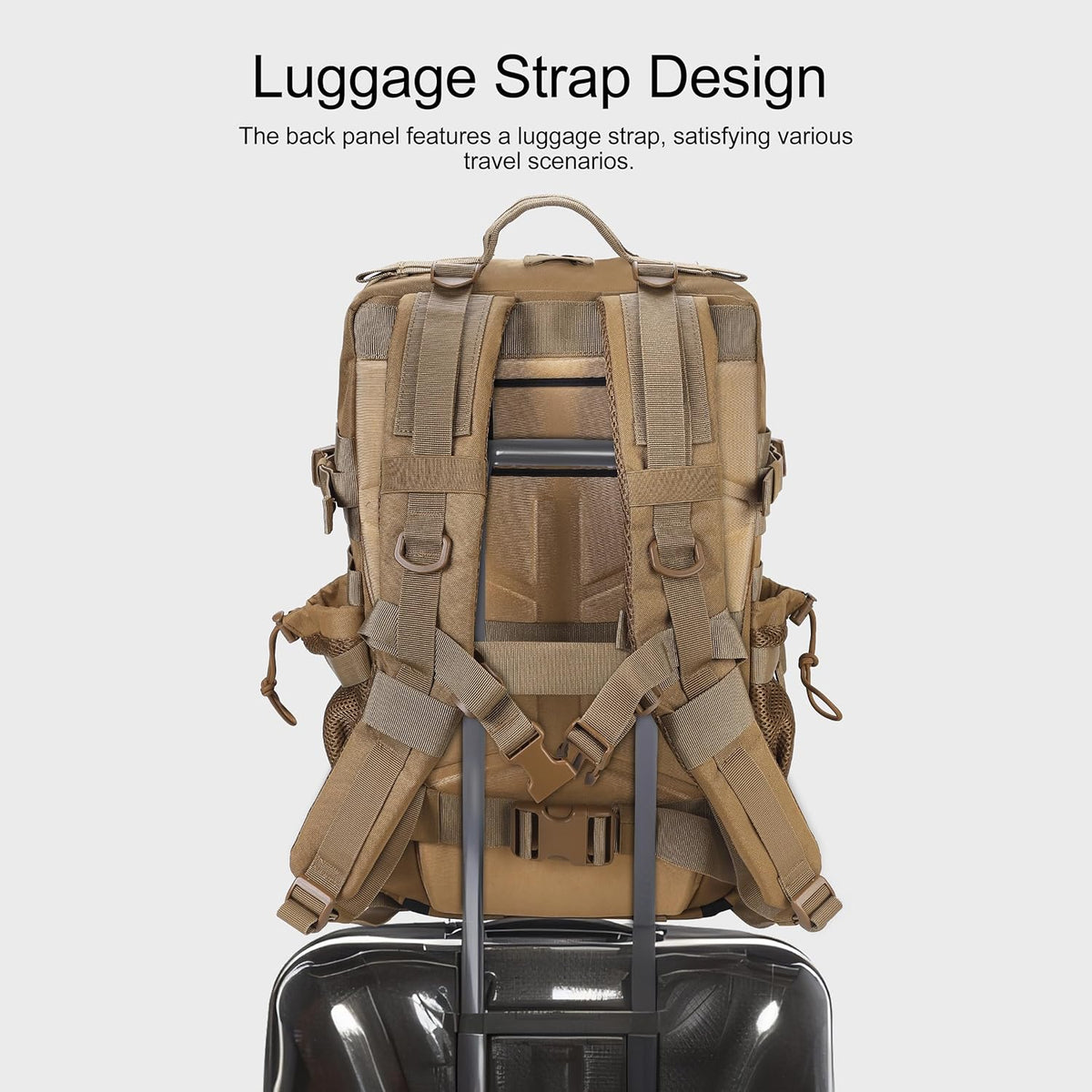 LHI Military Tactical Backpack for Men and Women 45L Army 3 Days Assault Pack Bag Large Rucksack with Shoe Compartment