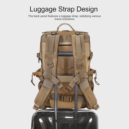 LHI Military Tactical Backpack for Men and Women 45L Army 3 Days Assault Pack Bag Large Rucksack with Shoe Compartment
