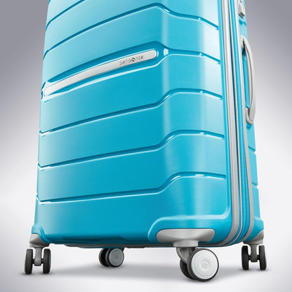 Samsonite Freeform Large Checked Luggage with Dual 360° Spinner Wheels - TSA Lock, Airline-Approved - Lightweight Durable Polypropylene Expandable Hardshell - Ocean Blue