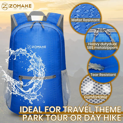 ZOMAKE Ultra Lightweight Hiking Backpack 20L - Packable Small Backpacks Water Resistant Daypack for Women Men(DodgerBlue)