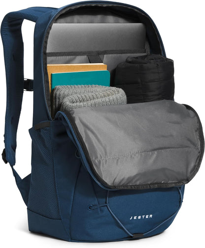 THE NORTH FACE Jester Everyday Laptop Backpack | Commuter Daypack with Water Repellent Finish, 16" Laptop Sleeve, Huge Main Compartment, Shady Blue/TNF White-NPF, One Size