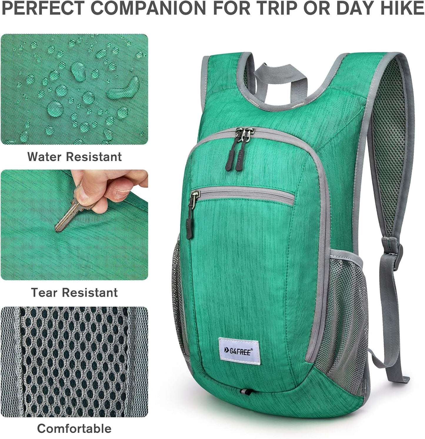 G4Free 10L/15L Hiking Backpack Lightweight Packable Hiking Daypack Small Travel Outdoor Foldable Shoulder Bag