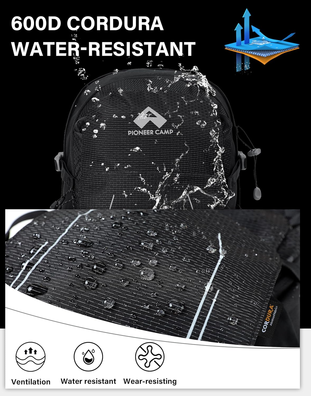 Pioneer Camp Hiking Backpack 22L Small Hiking Hydration Gear Lightweight Camping Backpack Travel Daypack for Women Men