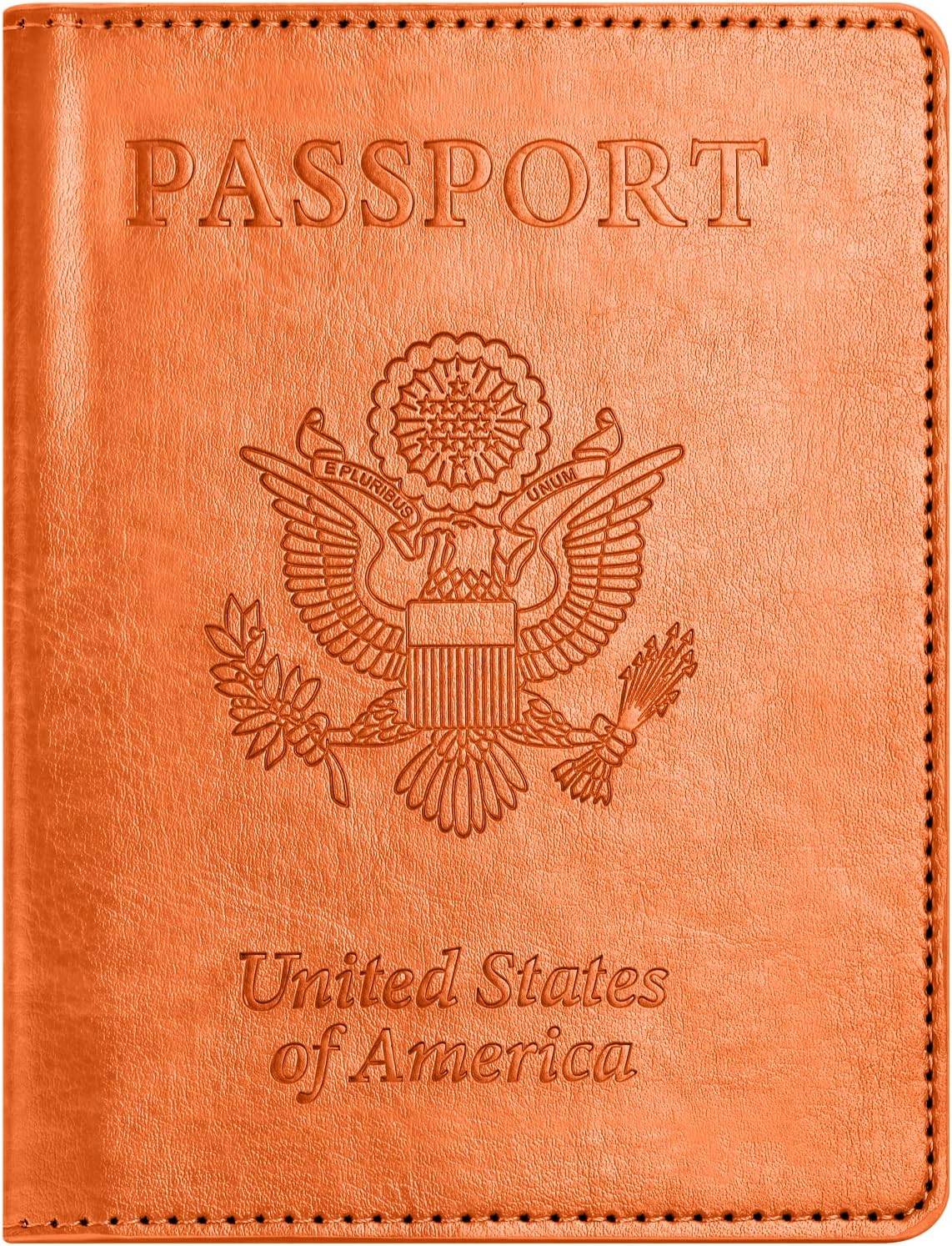 Passport and Vaccine Card Holder Combo, Passport Holder with Vaccine Card Slot, Passport Wallet, Passport Cover, Passport Case, Passport Holder for Women and Men(BA-Orange)