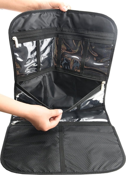Freegrace Premium Hanging Toiletry Travel Bag - Cosmetic, Jewelry, Toiletry & Accessory Storage Organizer Bag, Large Size, Various Compartments