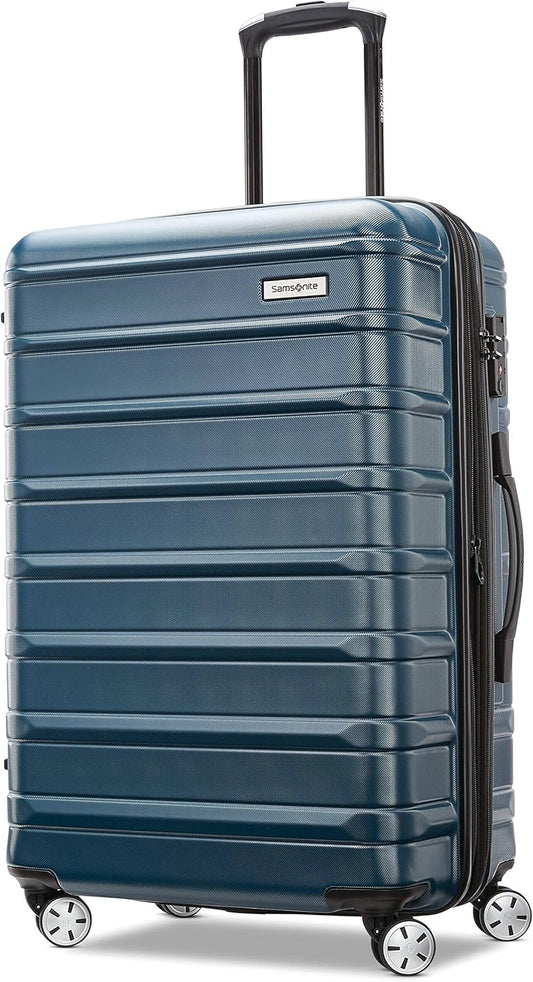 Samsonite Omni 2 Hardside Expandable Spinner Wheel Luggage, Checked Medium 24 in, Nova Teal